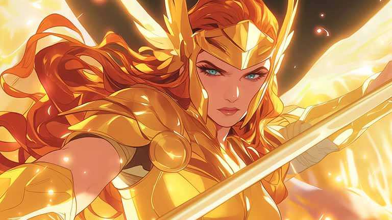 valkyrie golden armor desktop wallpaper cover