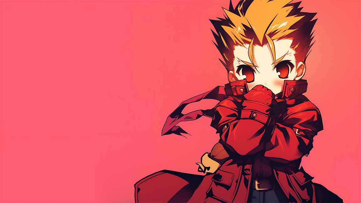 vash the stampede chibi trigun desktop wallpaper cover