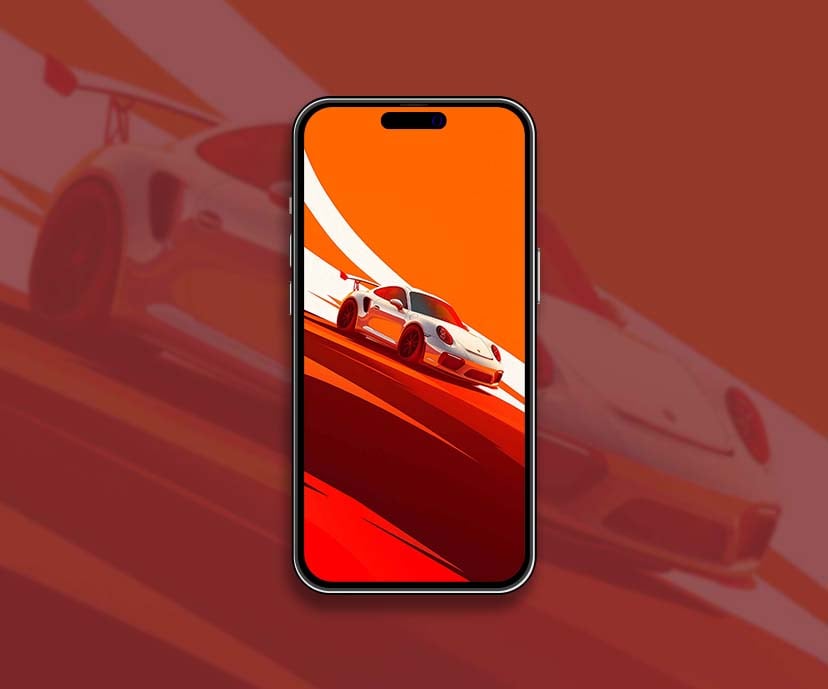 vibrant porsche sports car orange gradient wallpapers collection