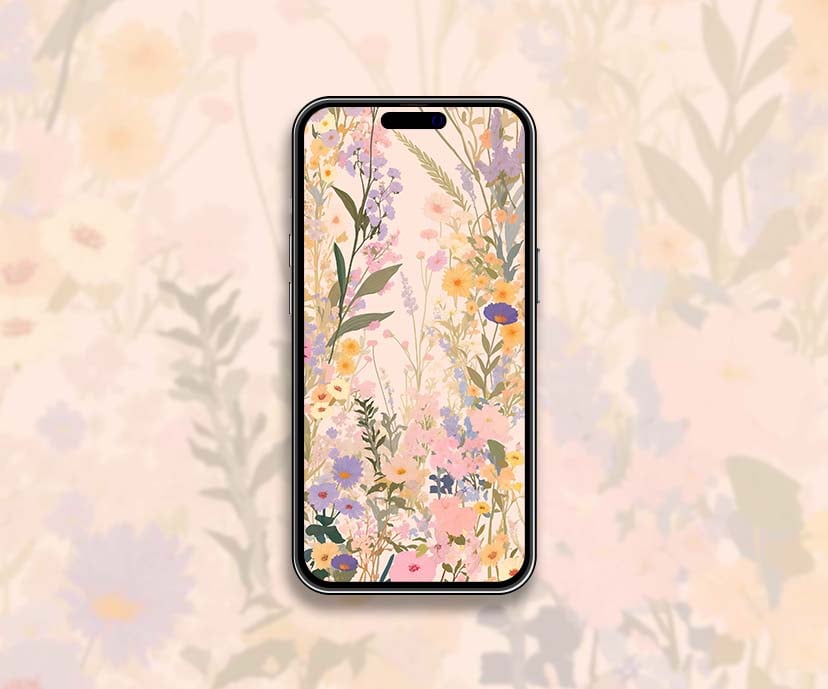 whimsical hand drawn floral background wallpapers collection