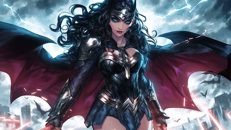 wonder woman bat dark city desktop wallpaper cover