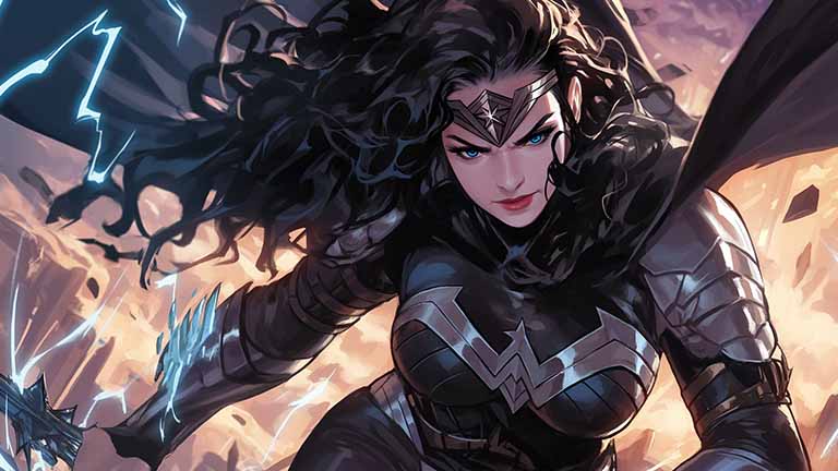 wonder woman stormy sky desktop wallpaper cover