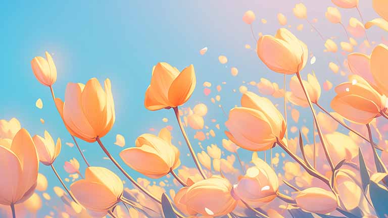 yellow tulip sky desktop wallpaper cover