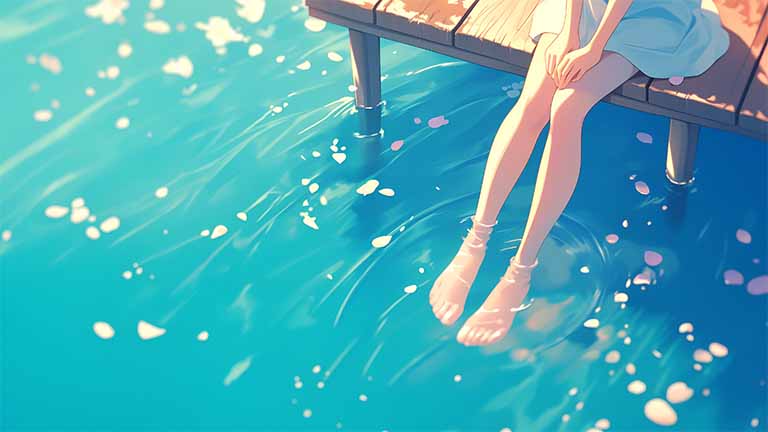 anime girl summer vibes pc wallpaper cover