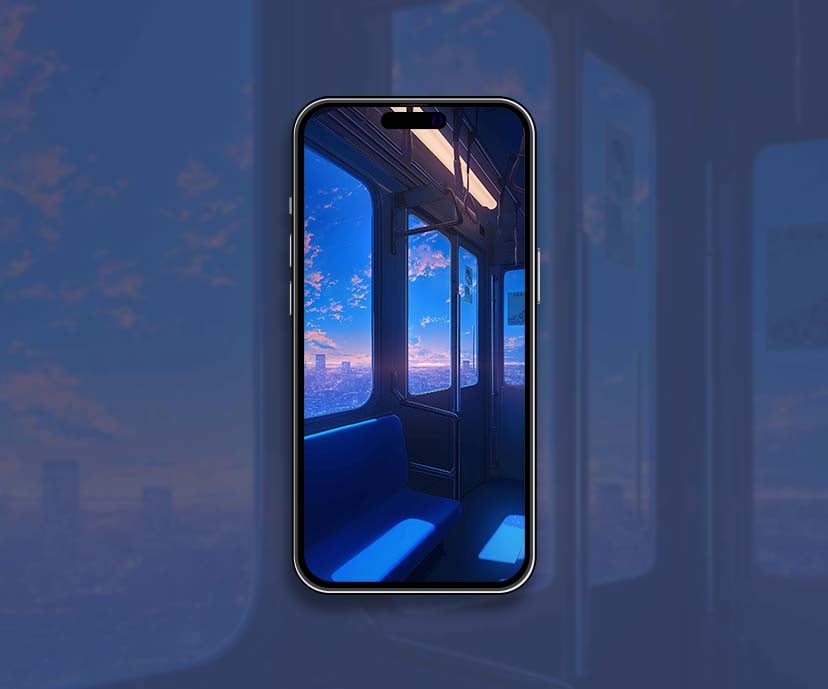 anime train sunset cityscape window view wallpapers collection