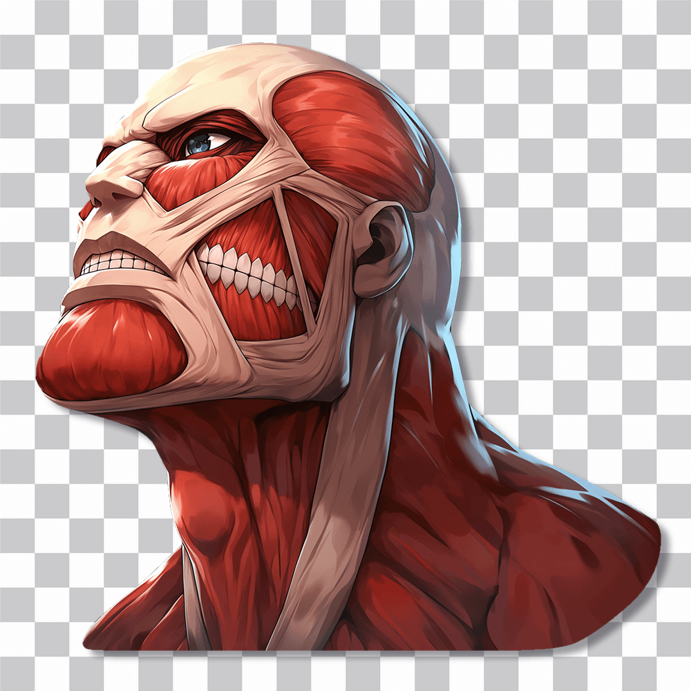 aot colossus titan menacing gaze sticker cover