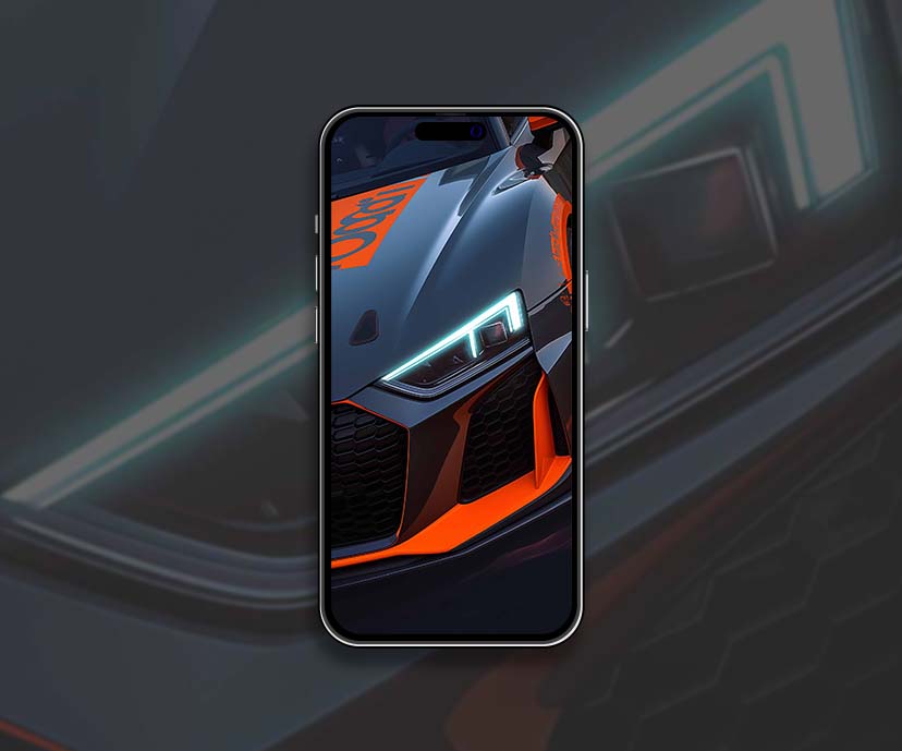 audi r8 neon glow headlights wallpapers collection