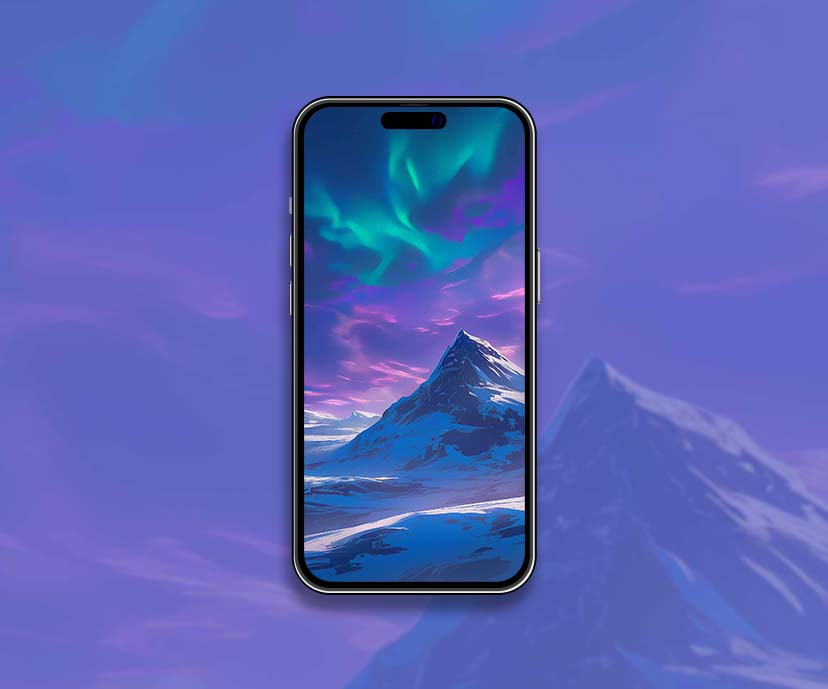 aurora borealis glow mountain night wallpapers collection