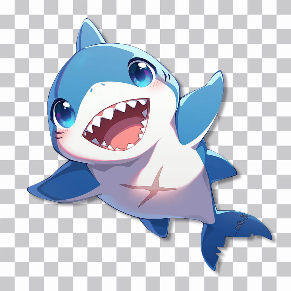 baby shark happy swim sticker cover