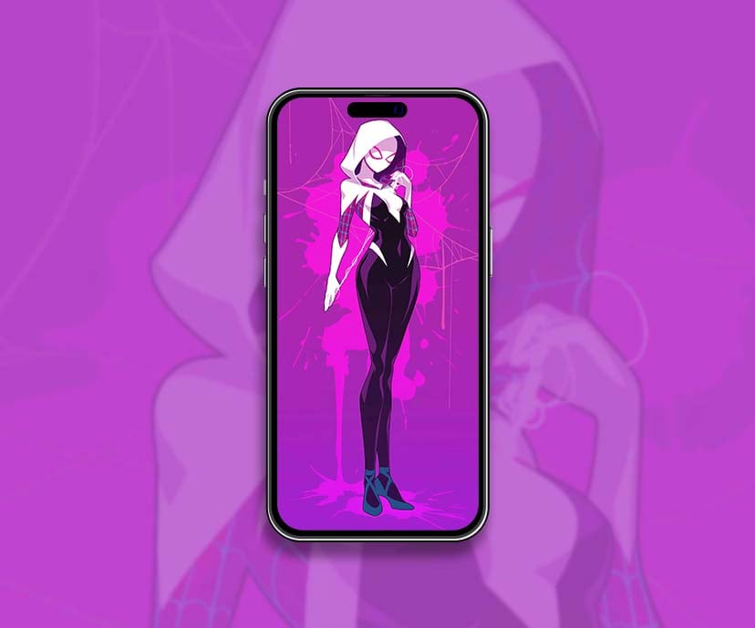 bold spider gwen purple power wallpapers collection