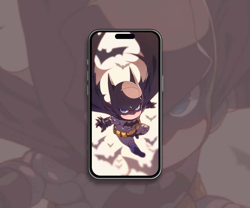chibi batman heroic pose anime style wallpapers collection