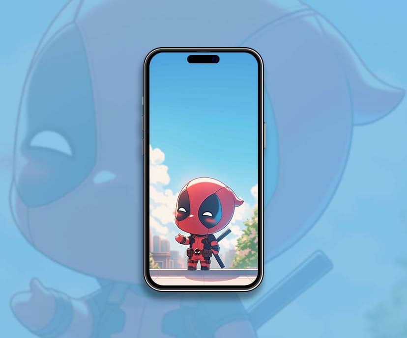 chibi deadpool urban skyline wallpapers collection