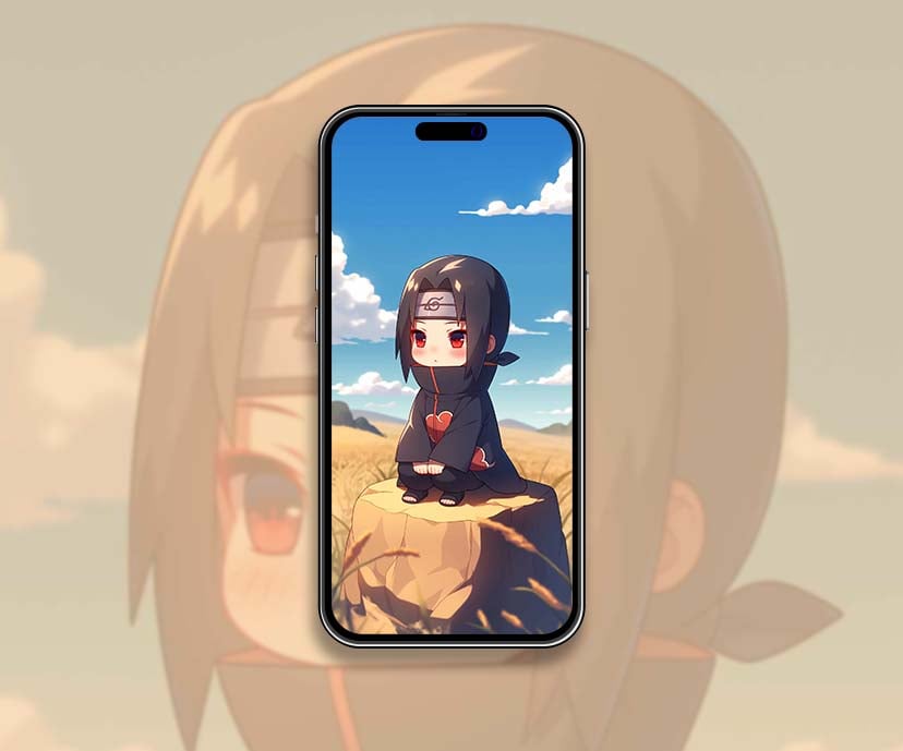 chibi itachi akatsuki under clouds wallpapers collection
