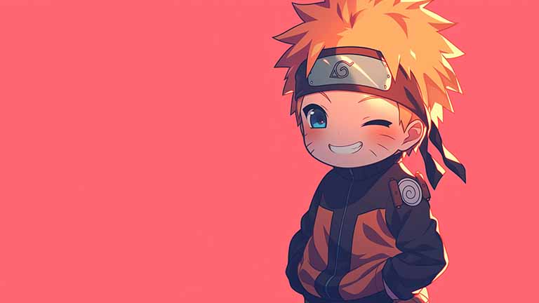 chibi naruto smiling brightly desktop wallpaper cover