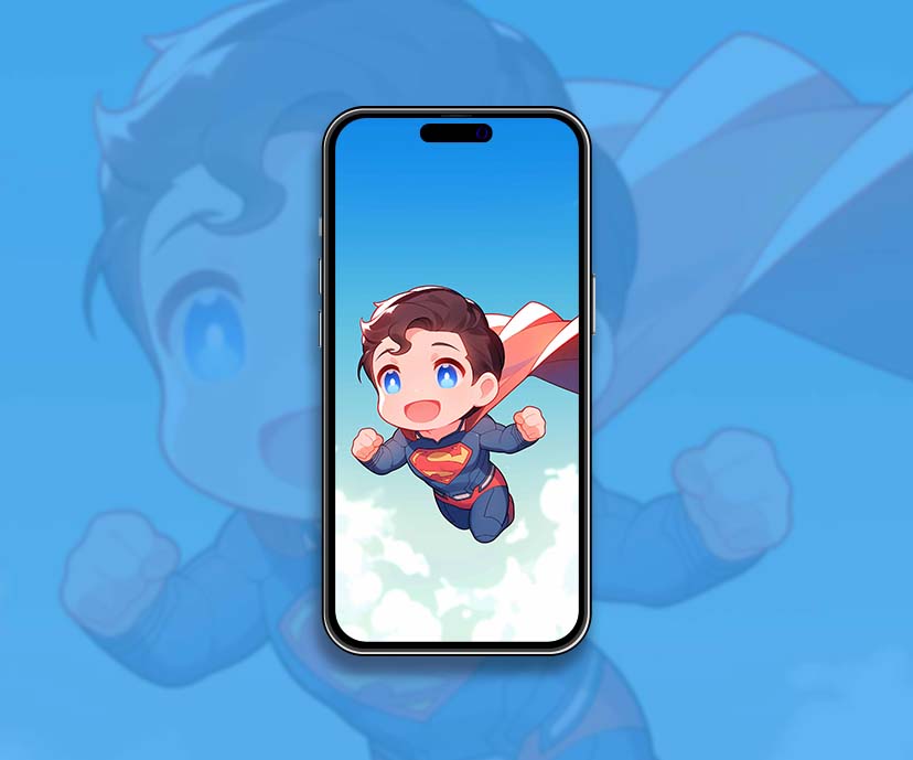 chibi superman hero flight cute wallpapers collection