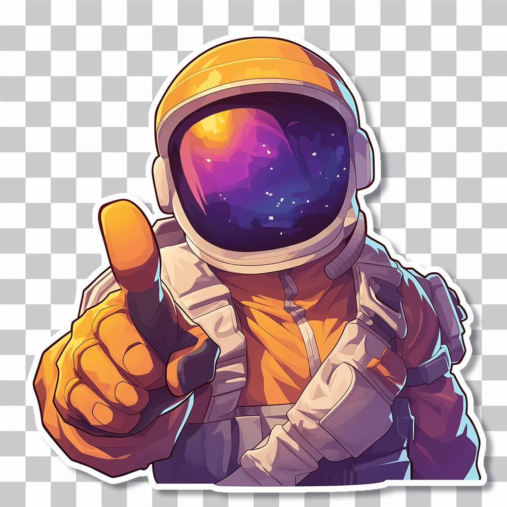 cool astronaut thumbs up sticker cover