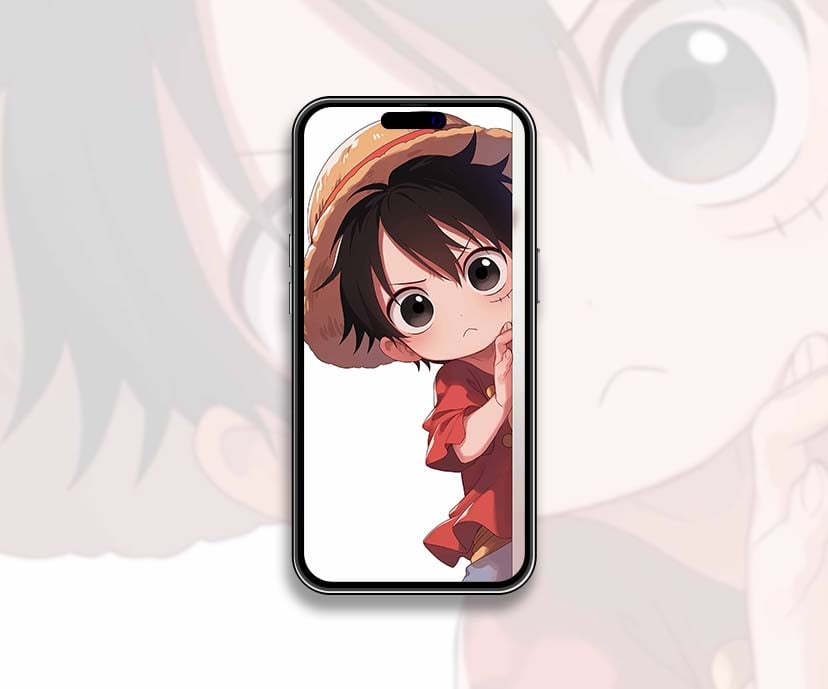 curious chibi luffy one piece wallpapers collection