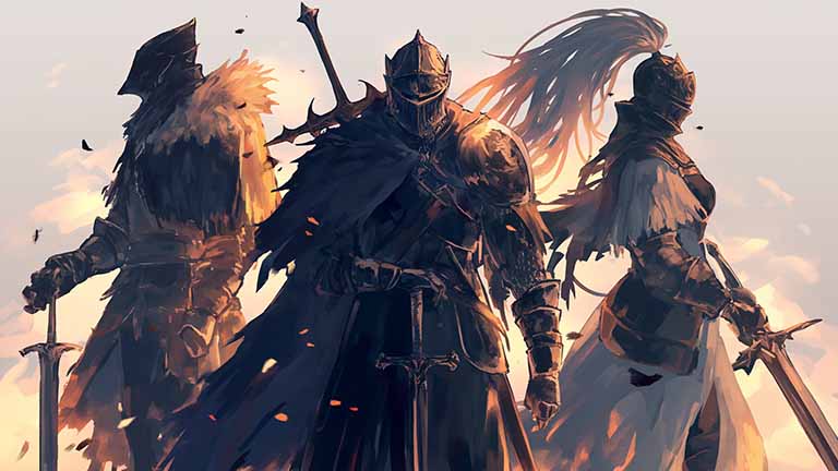 dark souls ashen ones desktop wallpaper cover