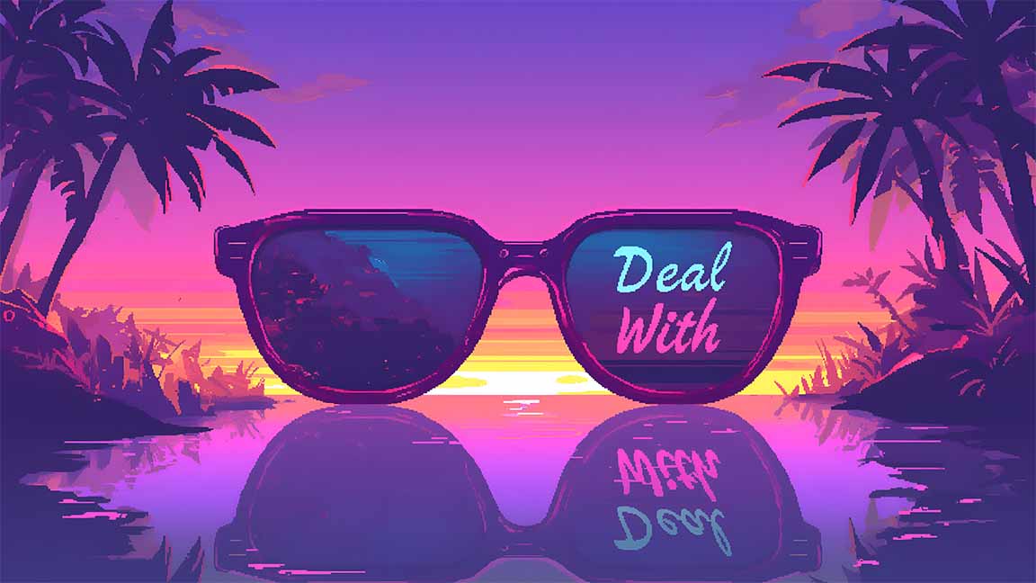 deal with it cool sunglasses sunset vibe desktop wallpaper cover