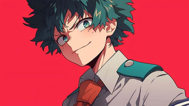 deku red background my hero academia desktop wallpaper cover