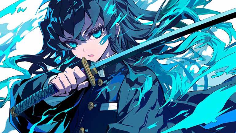 demon slayer muichiro sword technique desktop wallpaper cover