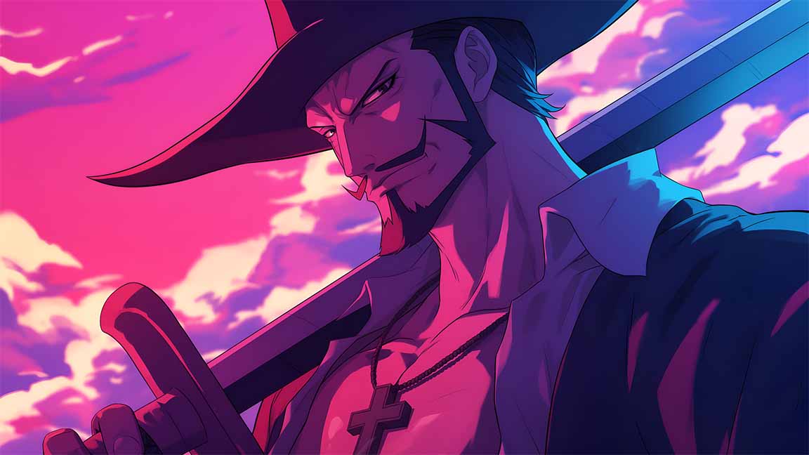 dracule mihawk one piece epic gaze desktop wallpaper cover