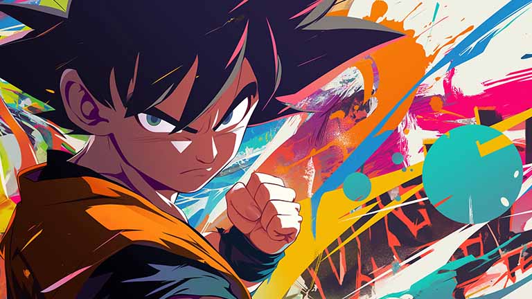 dragon ball z goku intense graffiti desktop wallpaper cover