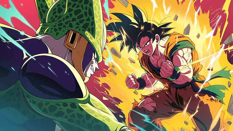 dragon ball z goku vs cell desktop wallpaper cover