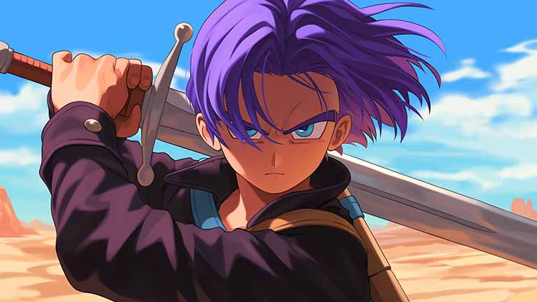 dragon ball z trunks sword fighter desktop wallpaper cover