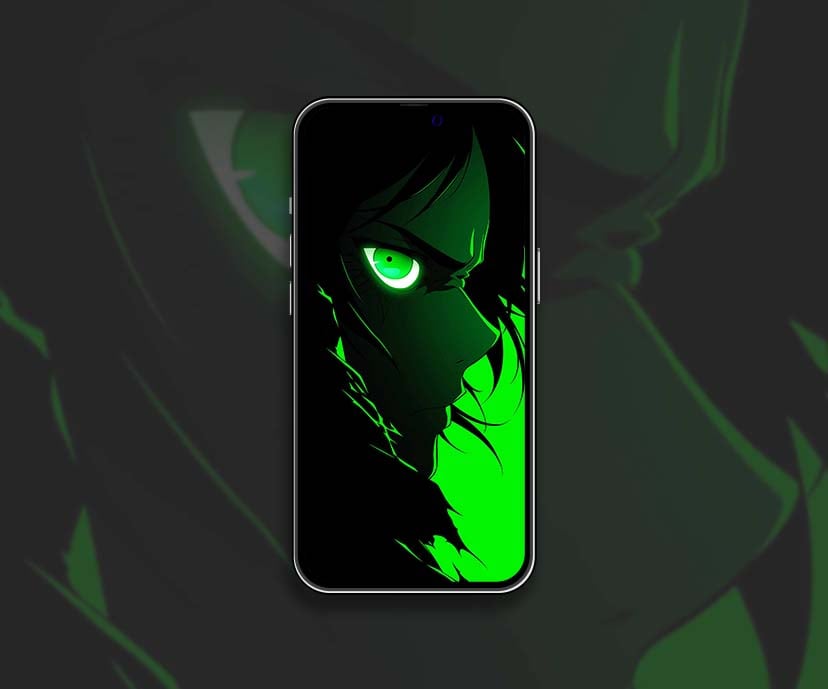 eren yeager attack on titan green glow anime wallpapers collection