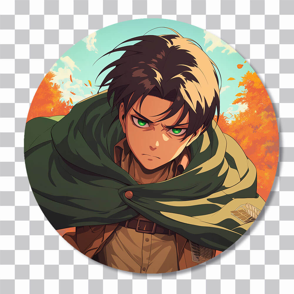 eren yeager scouting legion round sticker cover