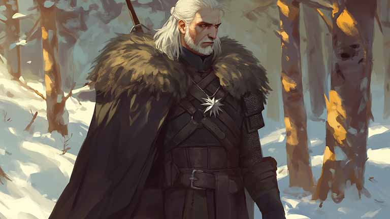 geralt the white wolf desktop wallpaper cover