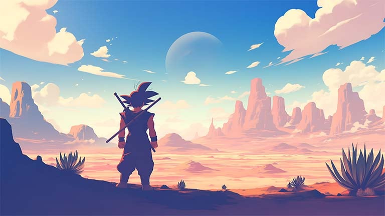 goku desert view pc wallpaper cover