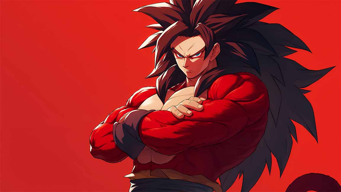 goku ssj4 red power dragon ball desktop wallpaper cover