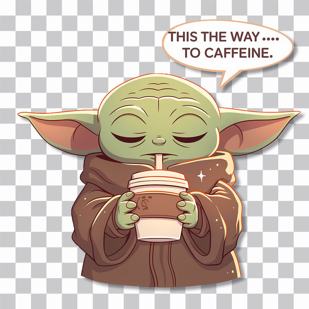 grogu this is the way coffee sticker cover