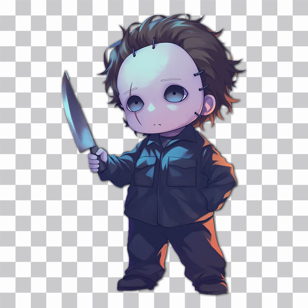 halloween michael myers chibi sticker cover