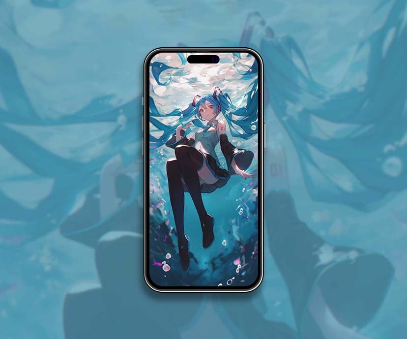 hatsune miku floating underwater bubbles wallpapers collection