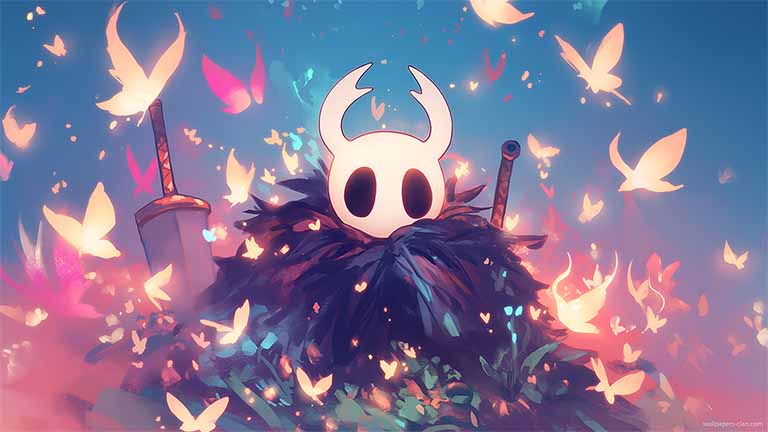 hollow knight butterfly field desktop wallpaper cover