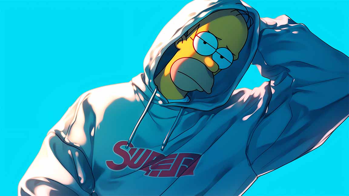 homer simpson supreme hoodie blue desktop wallpaper cover
