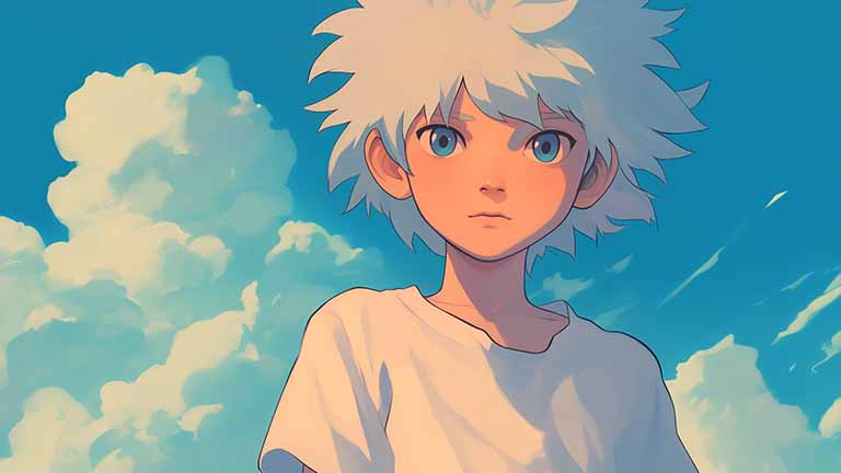hunter x hunter killua sky desktop wallpaper cover