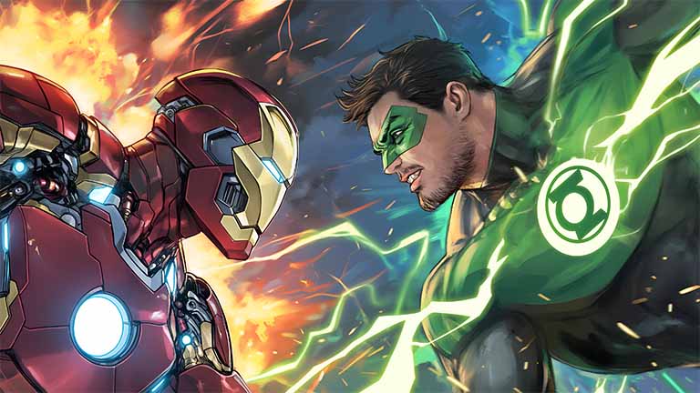 ironman vs green lantern marvel dc pc desktop laptop wallpaper cover