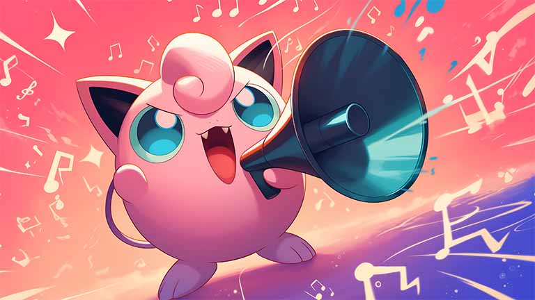 jigglypuff singing loudspeaker funny pokemon pc wallpaper cover