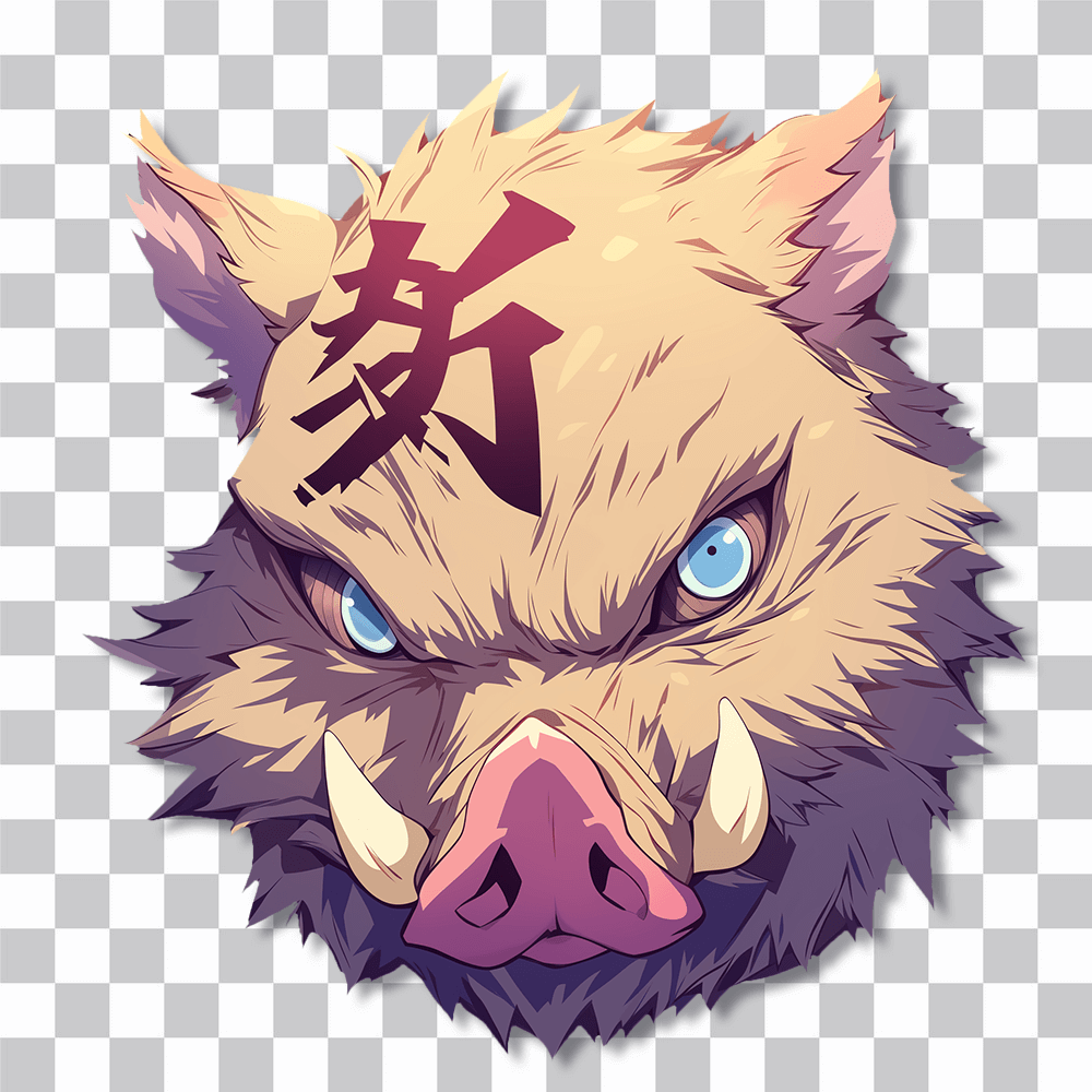 kny inosuke wild mask sticker cover