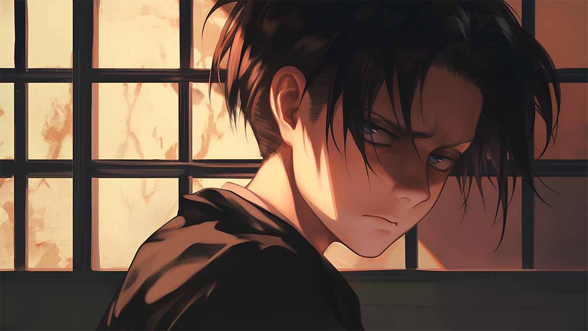 levi ackerman anime style desktop wallpaper cover