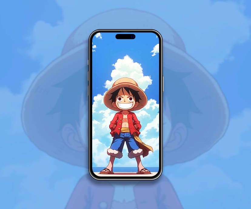 luffy chibi one piece sky background wallpapers collection