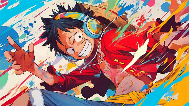 luffy graffiti style street art laptop wallpaper cover