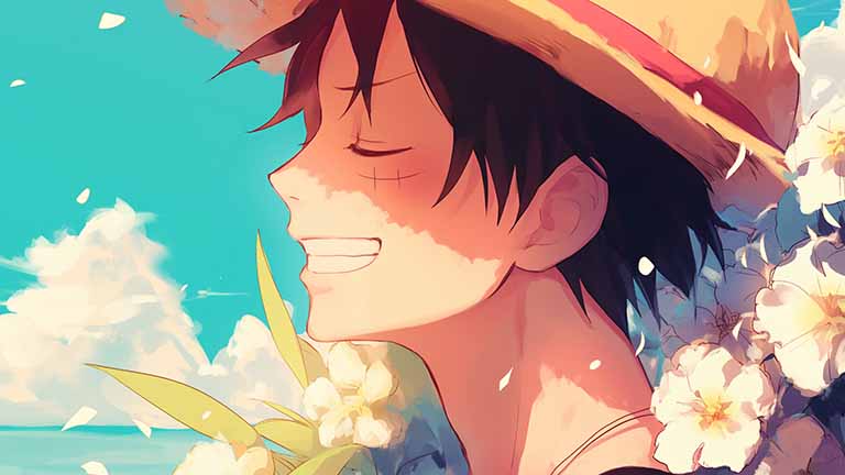 luffy joyful smile desktop wallpaper cover