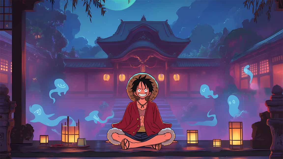 luffy straw hat beautiful anime style desktop wallpaper cover