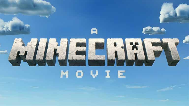 minecraft movie logo title wallpaper cover