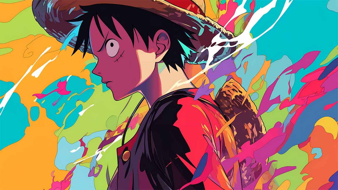 monkey d luffy graffiti vibrant style desktop wallpaper cover